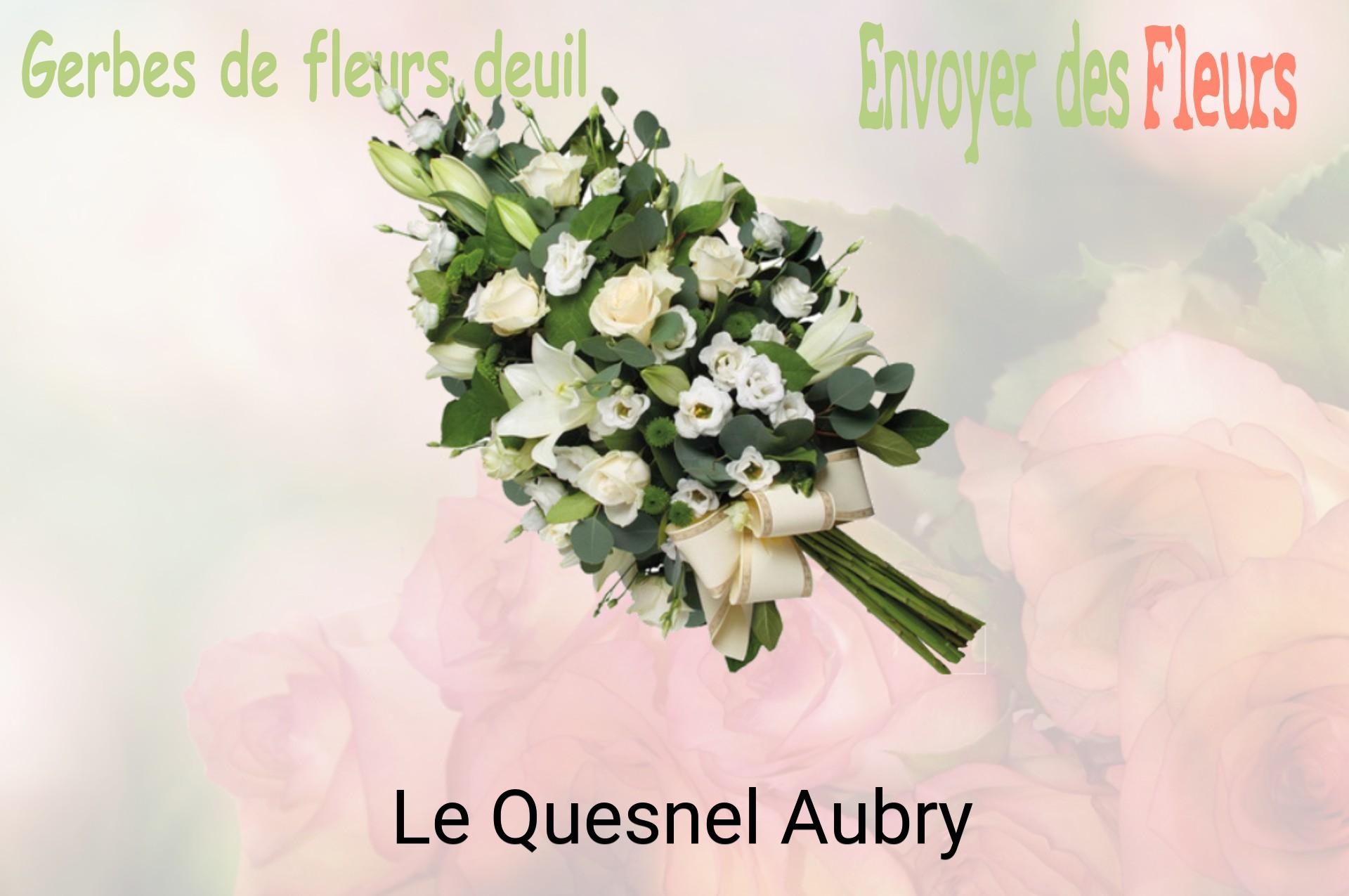 Gerbe de fleurs de deuil livrée à Le Quesnel-Aubry